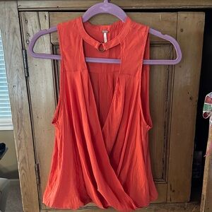 Free People Sleeveless Orange Blouse